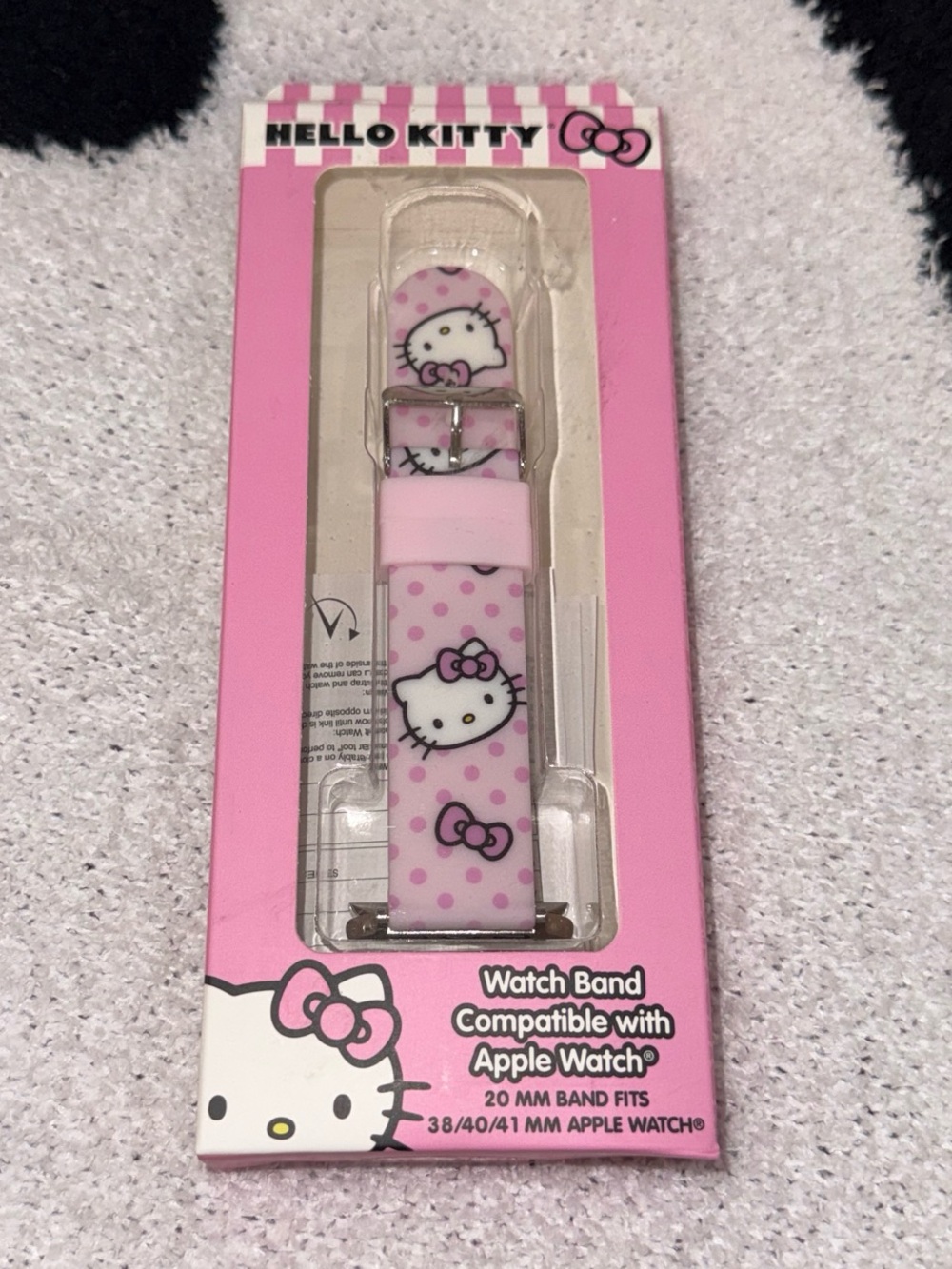 Hello Kitty Pink Polka Dot Silicone Apple Watch Band